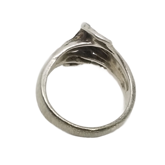 VINTAGE STERLING SILVER BRUTALIST STYLE RING - Picture 5 of 5
